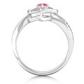 Accented Heart Ring Side View Side view of the curved band on the accented heart ring