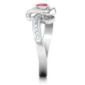 Customisable Accented Heart Ring Accented heart ring with heart-shaped centre stone