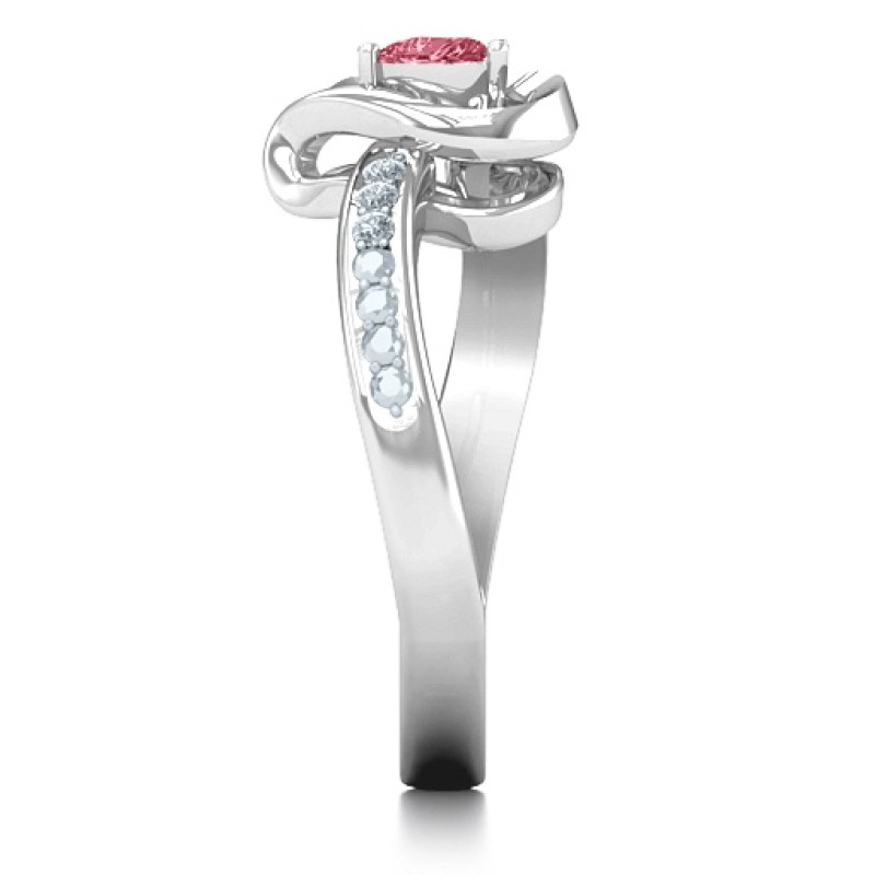 Customisable Accented Heart Ring Accented heart ring with heart-shaped centre stone