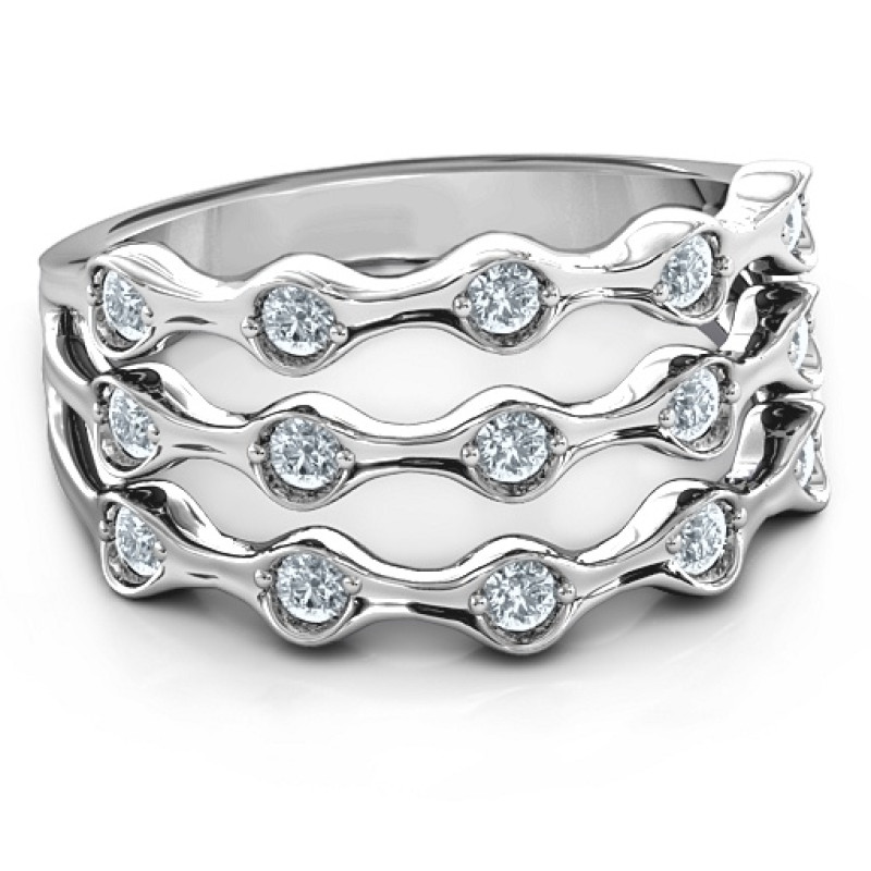15 Stone Family Wave Ring 15 Stone Family Wave Ring