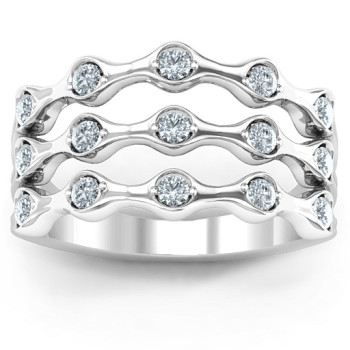 15 Stone Family Wave Ring 15 Stone Family Wave Ring