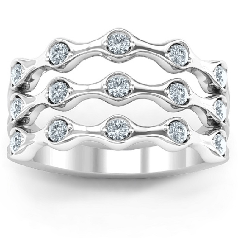 15 Stone Family Wave Ring 15 Stone Family Wave Ring product image