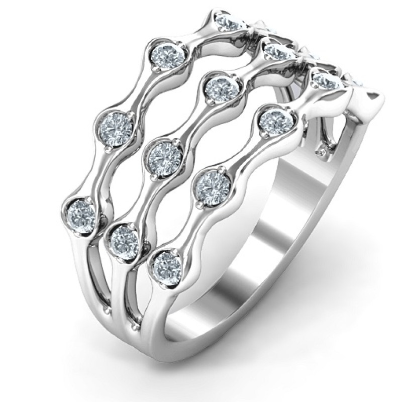 15 Stone Family Wave Ring 15 Stone Family Wave Ring product image