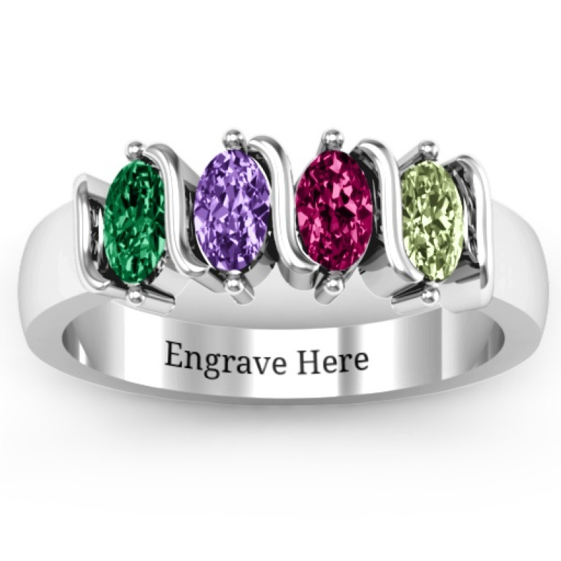 2–5 Oval Stones Personalised Ring Personalised ring with two to five oval stones