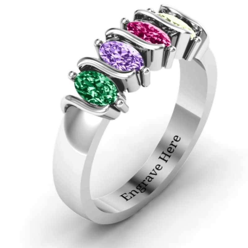 2–5 Oval Stones Ring Personalised ring with oval stones