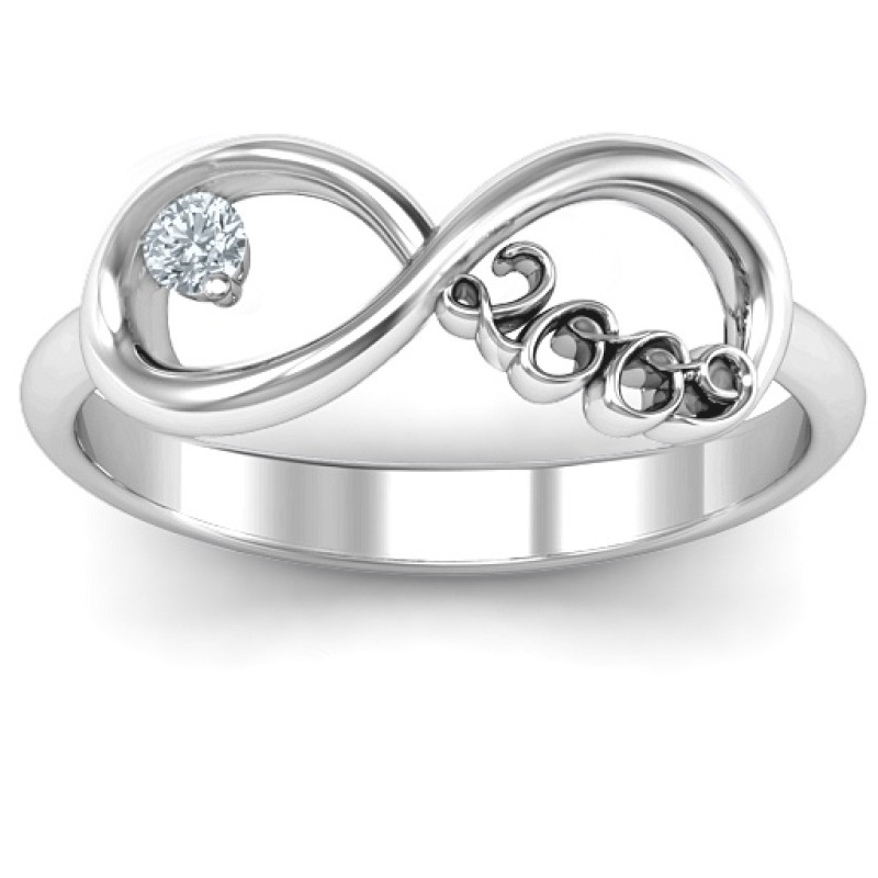 2009 Infinity Graduation Ring 2009 infinity graduation ring with a round stone