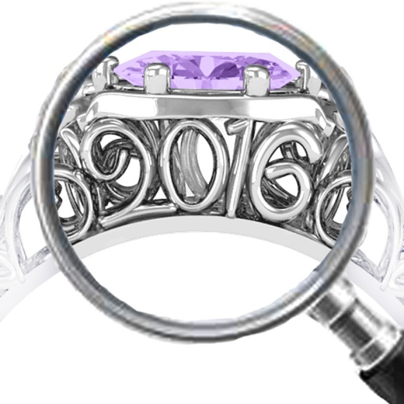 Personalized Vintage Graduation Ring Close-Up Personalized vintage graduation ring close-up