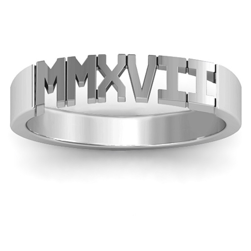 2017 Roman numeral graduation ring view