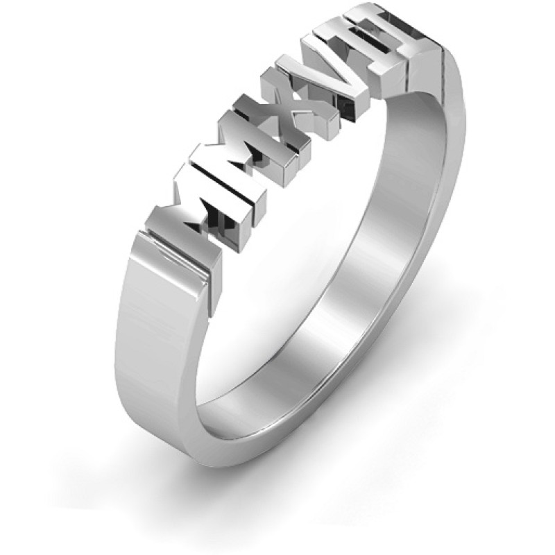 2017 Roman numeral graduation ring detail