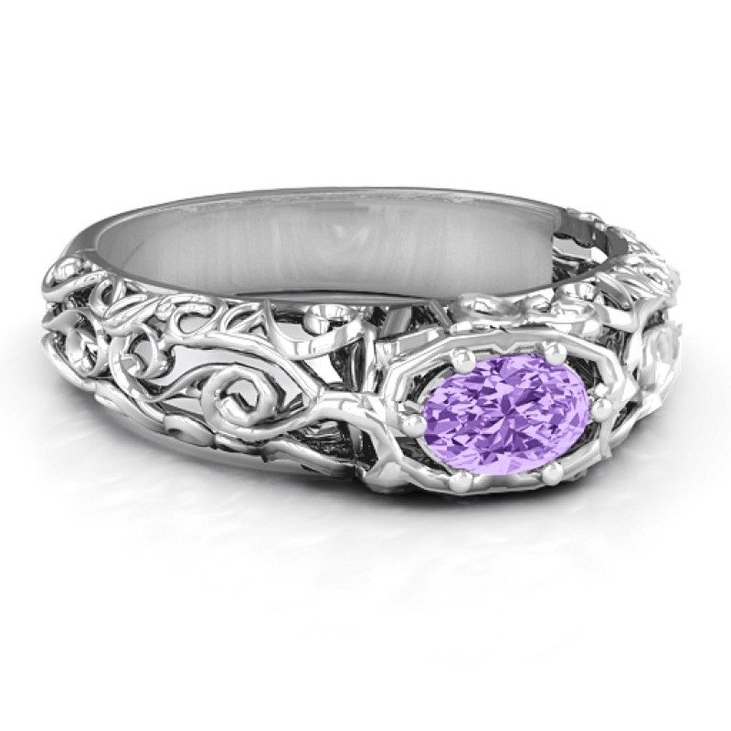 Personalized Vintage Graduation Ring Personalized vintage graduation ring with oval centre stone and year cutout