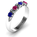 Circular Half Bezel Accent Ring 3–6 stone circular half bezel ring shown from another angle