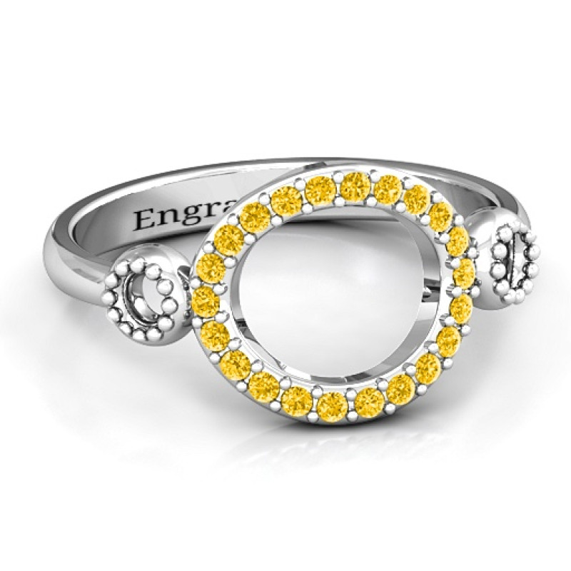 Three Circles Karma Ring with Accents Three Circles Karma Ring with round zirconia accent stones