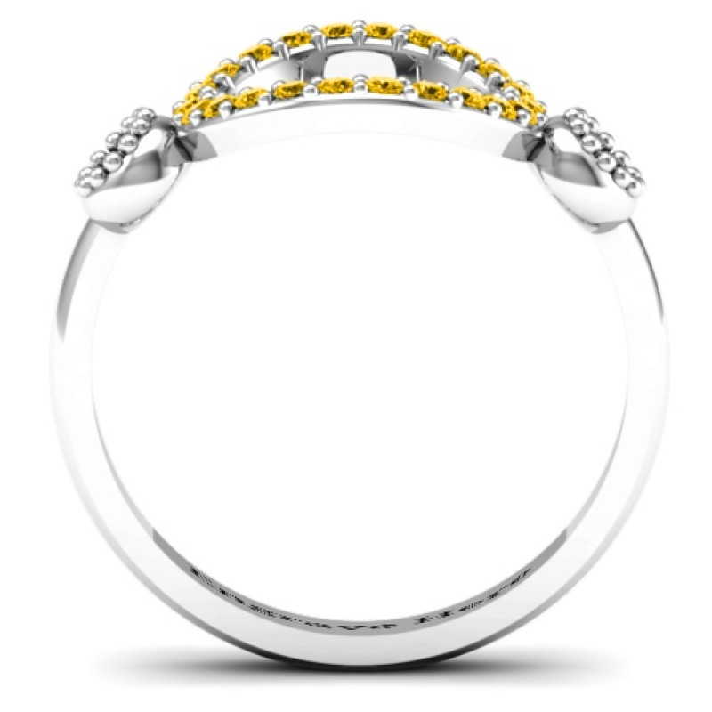 Three Circles Karma Ring with Accents Three Circles Karma Ring with round zirconia stones