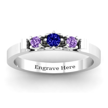 3-Stone Ring with Heart Gallery 3-Stone Ring with Heart Gallery