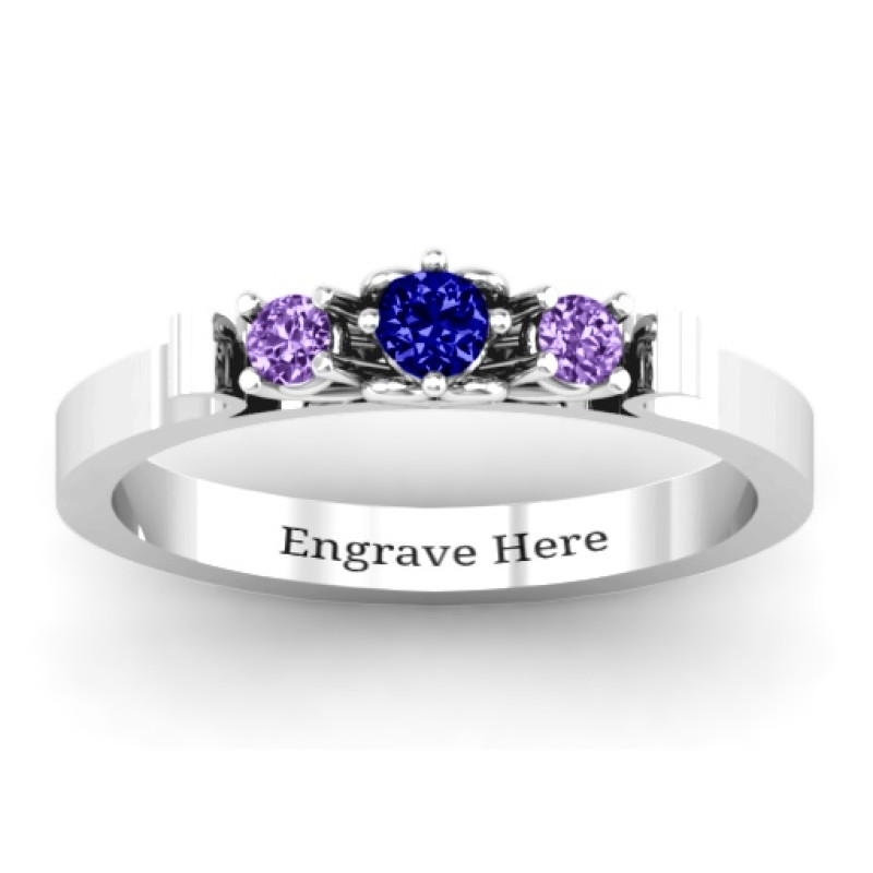 3-Stone Ring with Heart Gallery 3-stone ring with heart gallery