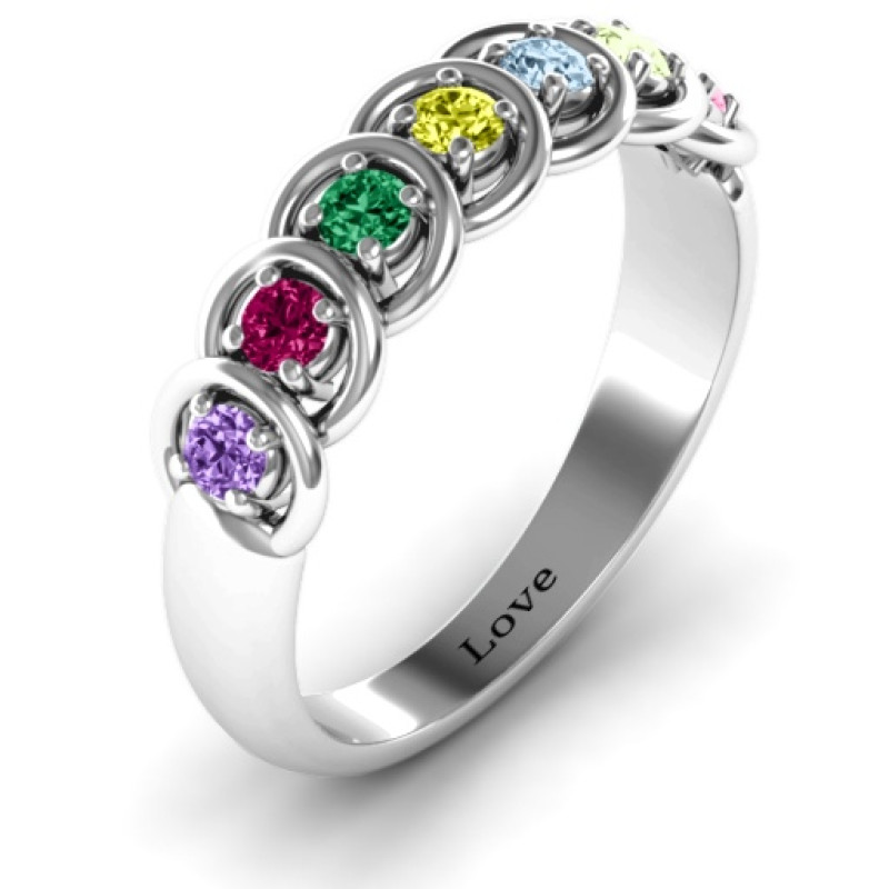 Six to nine stone halo ring product view