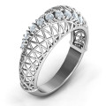 9 Stone Geometric Mesh Ring product image