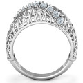 9 Stone Geometric Mesh Ring product image