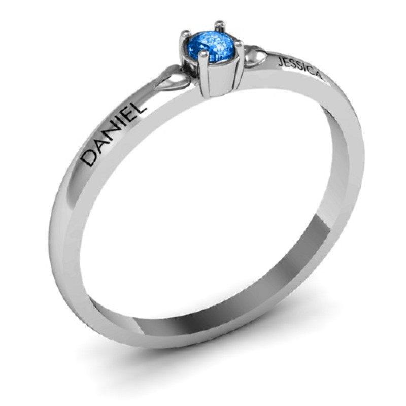 Heart Surrounded Solitaire Ring Heart Surrounded Solitaire Ring product view