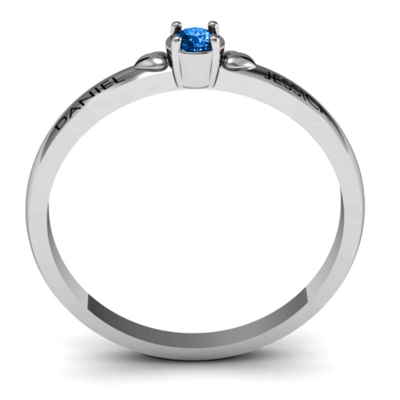 Heart Surrounded Solitaire Ring Detail Heart Surrounded Solitaire Ring product detail view
