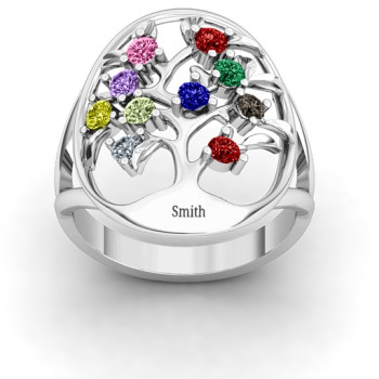 Oval Family Tree Ring Oval Family Tree Ring