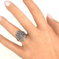 Oval Family Tree Ring detail view Oval Family Tree Ring detail view