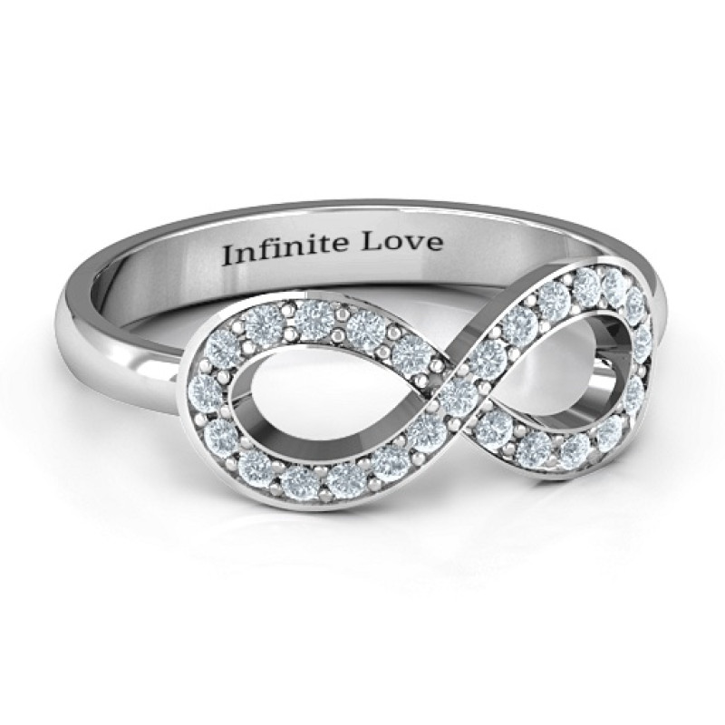 Accented Infinity Ring with round accent stones