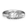 All About Mom Name Ring with cursive Mom lettering
