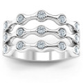 Alternating Stone Fashion Wave Ring product image