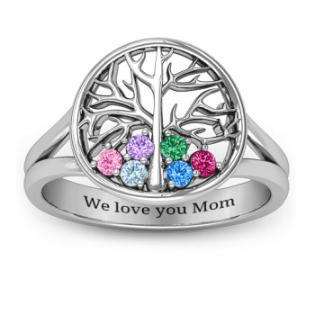Always Around Love 6 Stone Family Tree Ring Always Around Love 6 Stone Family Tree Ring