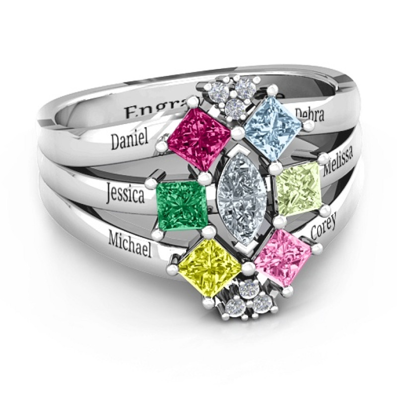 Arachna marquise and princess accent ring