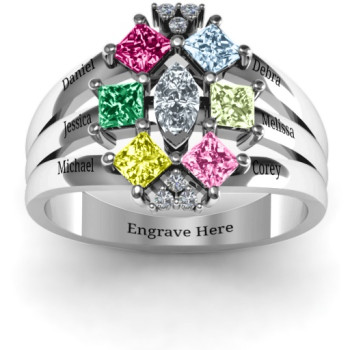 Arachna Centre Marquise and Princess Ring with Accents Arachna Centre Marquise and Princess Ring with Accents