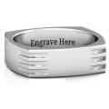 Aero Grooved Square Men's Ring Aero grooved square men's ring with four corner grooves