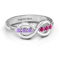 Auroral Infinity Ring with six round stones