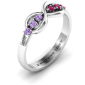 Auroral Infinity Ring with six round stones