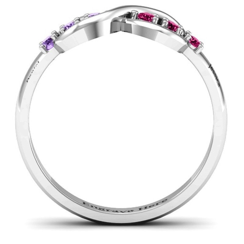 Auroral Infinity Ring with six round stones