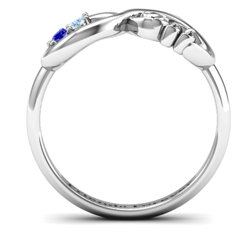 BFF friendship infinity ring with birthstones product view