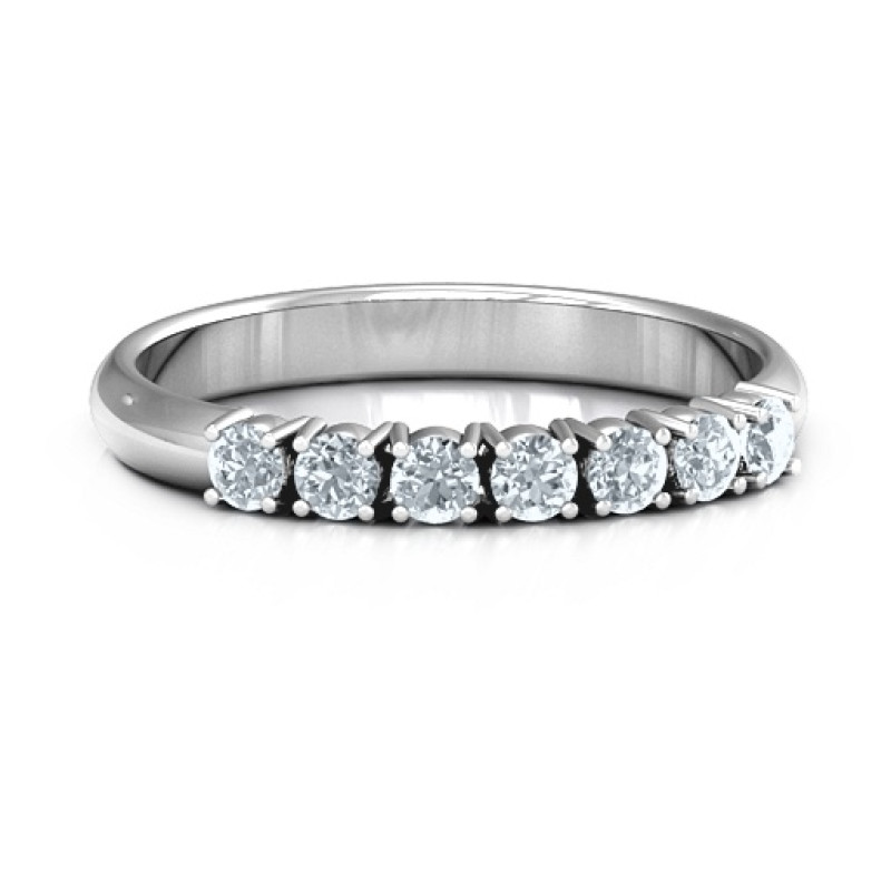 Band of Eternity Ring with seven round claw-set stones