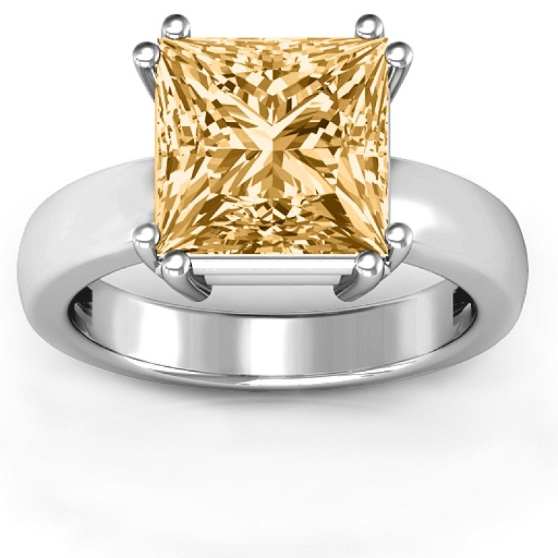 Basket Set Princess Cut Solitaire Ring - Image 2 Basket set princess cut solitaire ring product view
