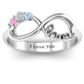 Birthstone Infinity Love Ring - Product View Birthstone Infinity Love Ring product view