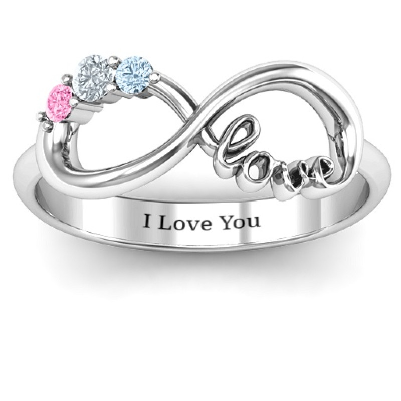 Birthstone Infinity Love Ring - Product View Birthstone Infinity Love Ring product view