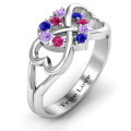 Birthstone Triple Heart Infinity Ring Birthstone Triple Heart Infinity Ring product view
