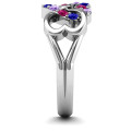 Birthstone Triple Heart Infinity Ring Birthstone Triple Heart Infinity Ring product view