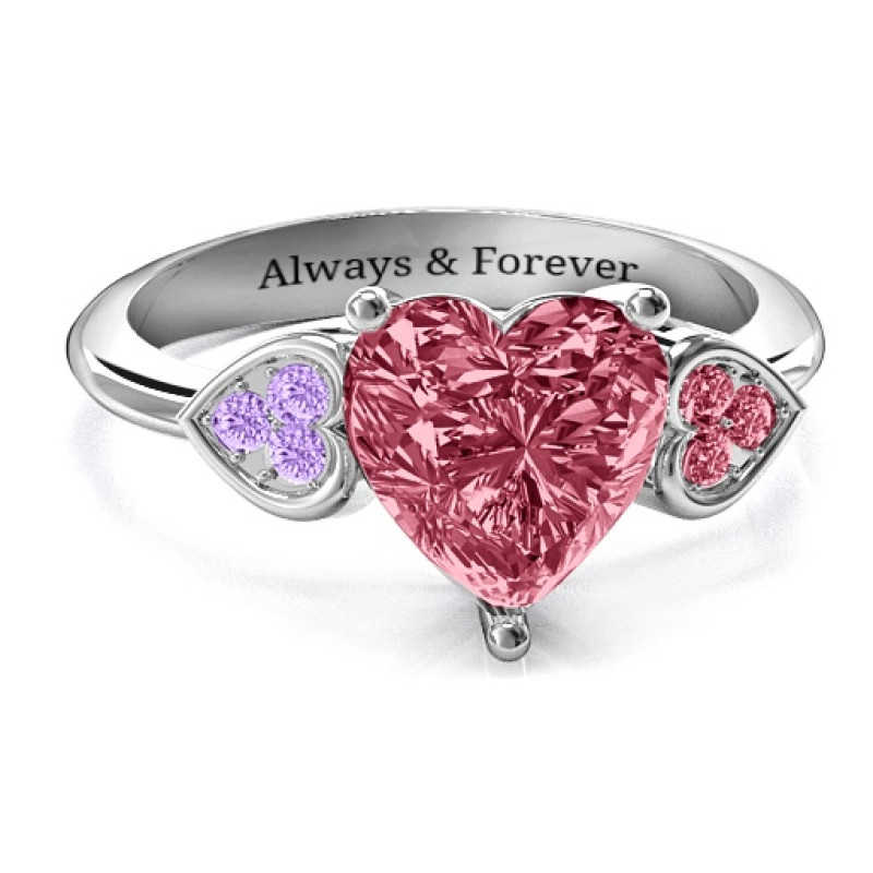 Brilliant Love Accented Heart Ring Brilliant Love Accented Heart Ring with heart-cut centre stone