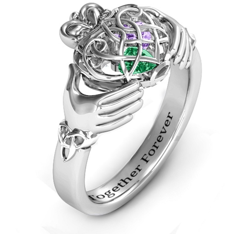 Caged Hearts Celtic Claddagh Ring product image