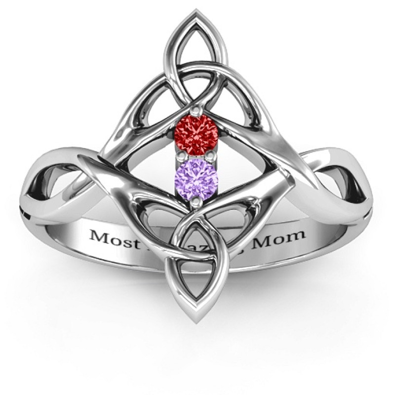 Celtic sparkle ring with interwoven infinity band