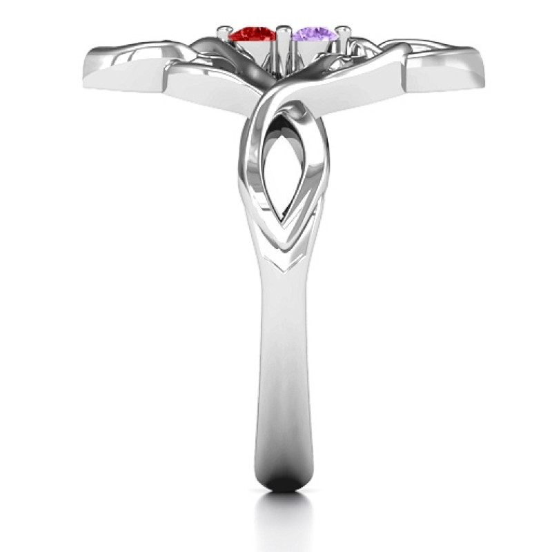 Interwoven Celtic knot and infinity-style ring band