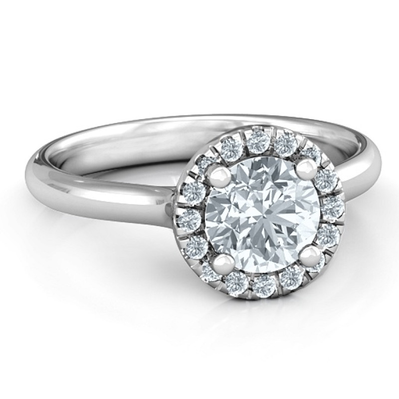 Cherish Her Halo Ring Cherish Her halo ring with a round centre stone and accent stone halo