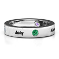 Custom circular band ring with round stones