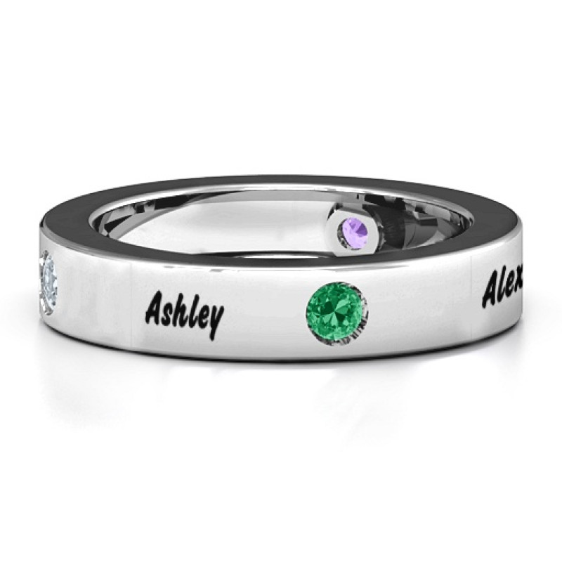 Custom circular band ring with round stones
